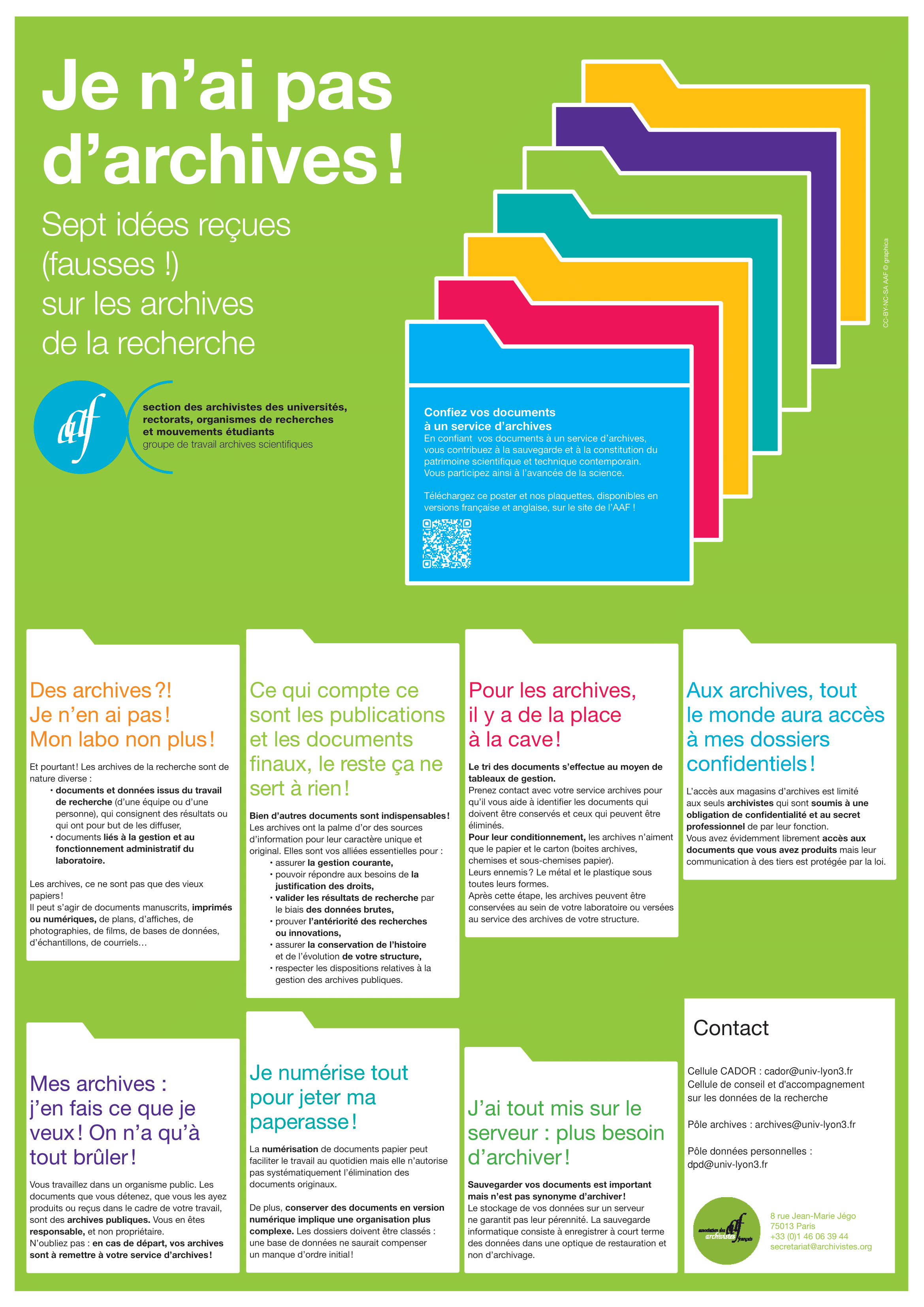Je n'ai pas d'archives ! Sept ides re?ues (fausses !) sur les archives de la recherche